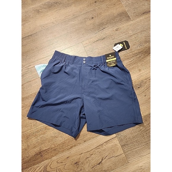 Burlebo Everyday Shorts Men's Medium Blue Stretch Waist Performance - Picture 1 of 4